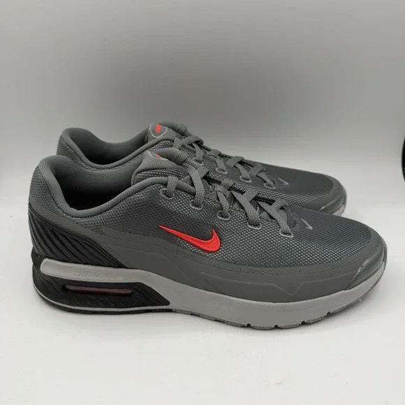 Nike Air Max Bia Running Shoes Mens Sz 9.5 Smoke Grey/Bright Crimson IF2624-002